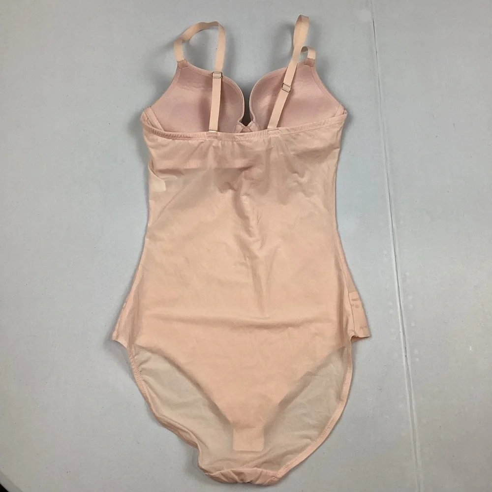 Spanx Haute Contour Deco Sweetheart Pink Panty Bodysuit Bodyshaper 34B